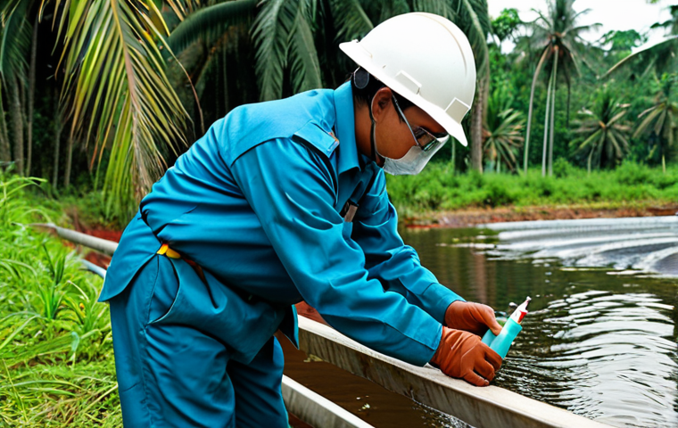 환경관리사와 환경 모니터링 도구 - Environmental Officer at Work**
A dedicated Environmental Officer in appropriate attire, fully clot...